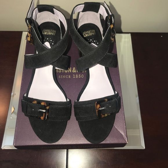 Johnston & Murphy Katarina Black Suede 6 NIB - Picture 2 of 5